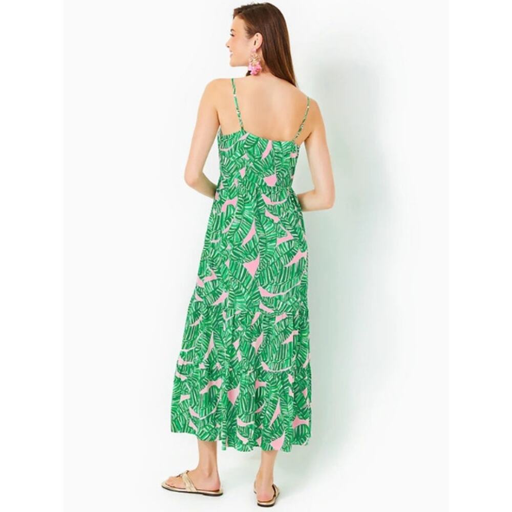 LILLY PULITZER Womens Teresa Maxi Dress XS Green Pink Lets Go Bananas NWT - Picture 3 of 13